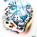 snow leopard tattoo design idea