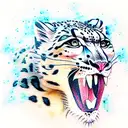 snow leopard tattoo design idea