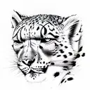 snow leopard tattoo design idea