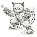 gato ninja tattoo design idea