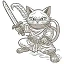 gato ninja tattoo design idea