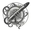 Circle with microphone inside tattoo design idea