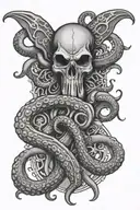 a trident with octopus tentacles wrapping around it tattoo design idea