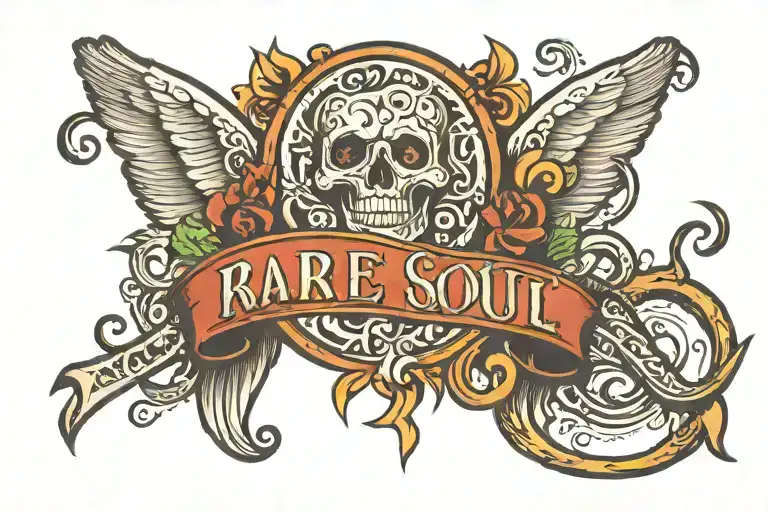 Rare soul word  tattoo design idea