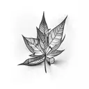 long pointy leaves tattoo design idea