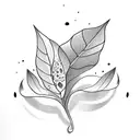 long pointy leaves tattoo design idea