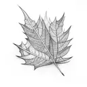 long pointy leaves tattoo design idea