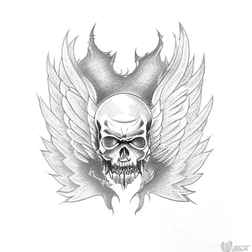 evil angel  tattoo design idea