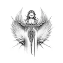 evil angel  tattoo design idea