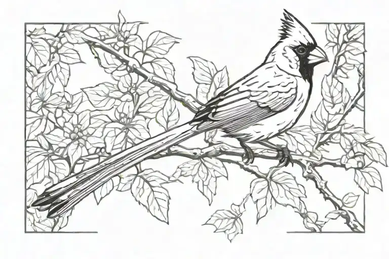 cardinal bird tattoo design idea