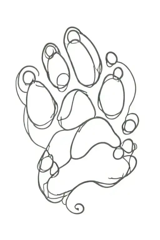 cat paw print tattoo design idea