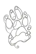 cat paw print tattoo design idea