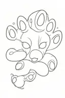 cat paw print tattoo design idea