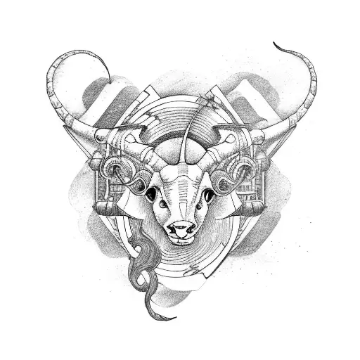 Capricorn as a disc jockey tattoo design idea