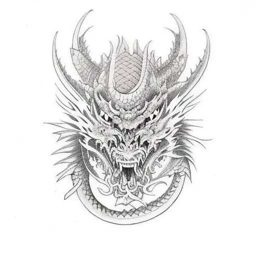japanese warrior with dragon tattoo design idea