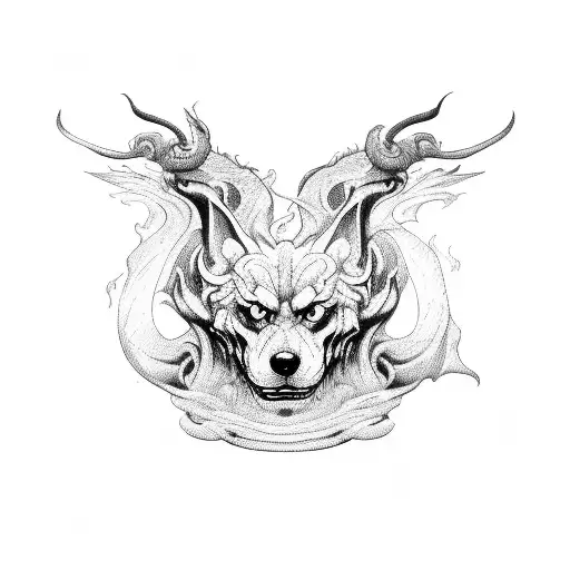 cerberus with 3 ferocious heads tattoo design idea