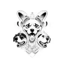 cerberus with 3 ferocious Rottweiler heads tattoo design idea