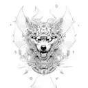 cerberus with 3 heads tattoo design idea