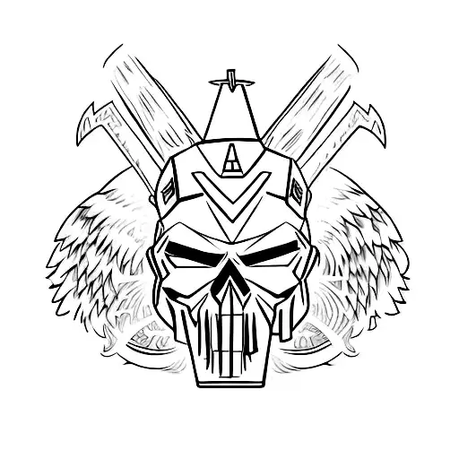 hatchet man icp with halo  tattoo design idea