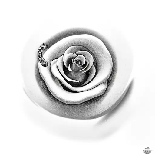 snake with a rose tattoo design idea