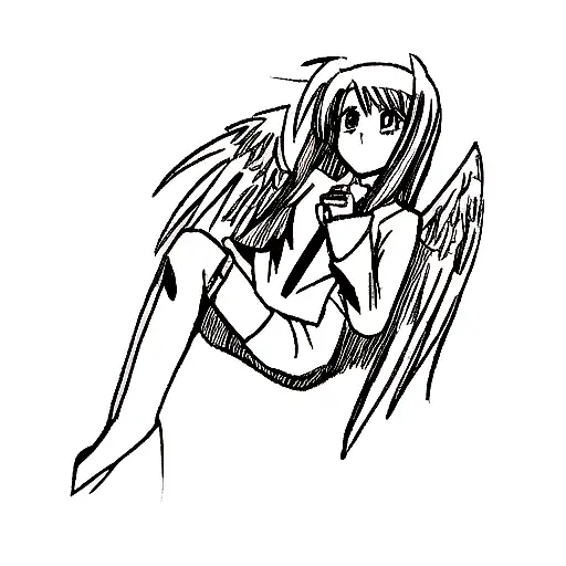 anime angel and demon drawing