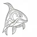 sweet serial killer whale tattoo design idea