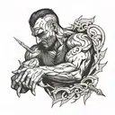 broken man tattoo design idea