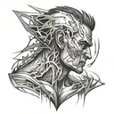 broken man tattoo design idea