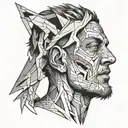 broken man tattoo design idea