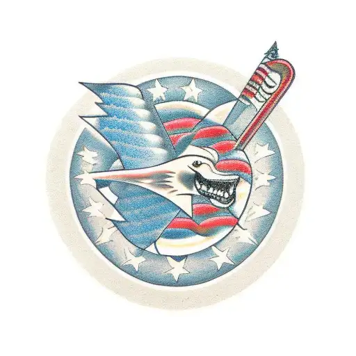 razor with the shape of Massachusetts as the handle tattoo design idea