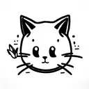 anime cat with plant tattoo design idea