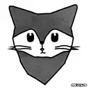 anime cat with plant tattoo design idea