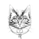 anime cat with ramen tattoo design idea