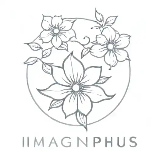 the words "imagine Sisyphus happy" with flowers surrounding tattoo design idea