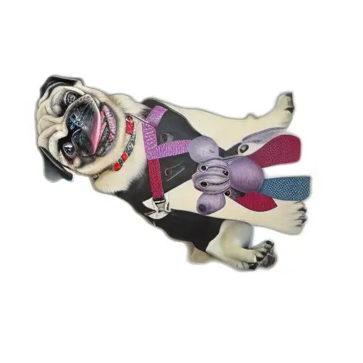 a pug dog tattoo design idea
