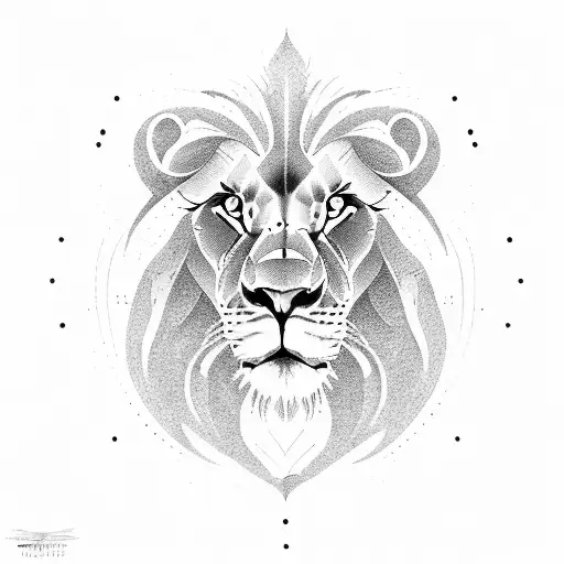 Lion time clock out of space tattoo design idea
