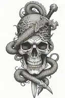 Skull, Sword, Snake tattoo design idea