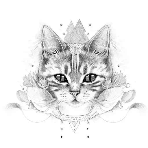 Ginger cat tattoo design idea