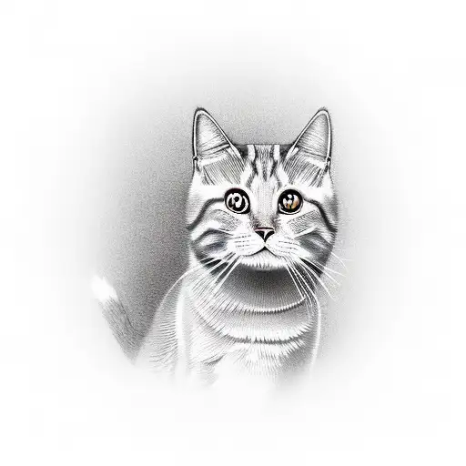 Ginger cat tattoo design idea