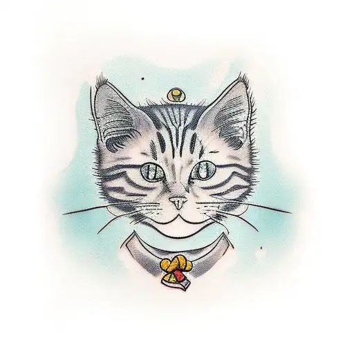 Ginger cat tattoo design idea