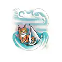 Ginger cat tattoo design idea