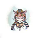 Ginger cat tattoo design idea