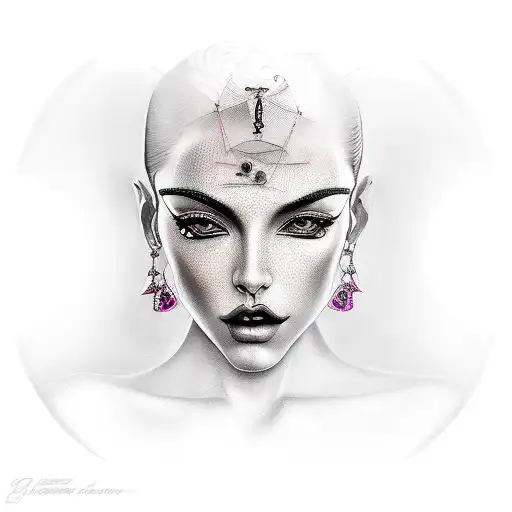 sexy shadow lady tattoo design idea