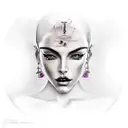 sexy shadow lady tattoo design idea