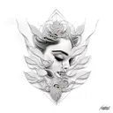 sexy shadow lady tattoo design idea