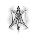 sexy shadow lady tattoo design idea