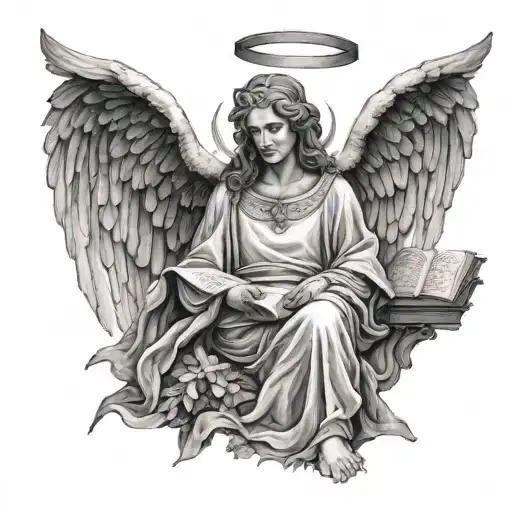 Biblical angel tattoo design idea