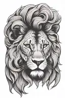 lion with mandela background tattoo design idea
