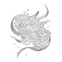 three sea waves tattoo design idea