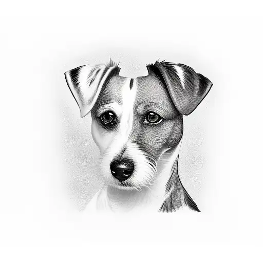 jack Russell with young girl tattoo design idea